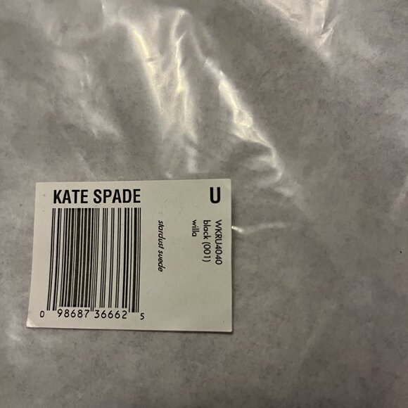 KATE SPADE "Willa" Satchel Hobo Bag - Black - Stardust Suede - Picture 6 of 7